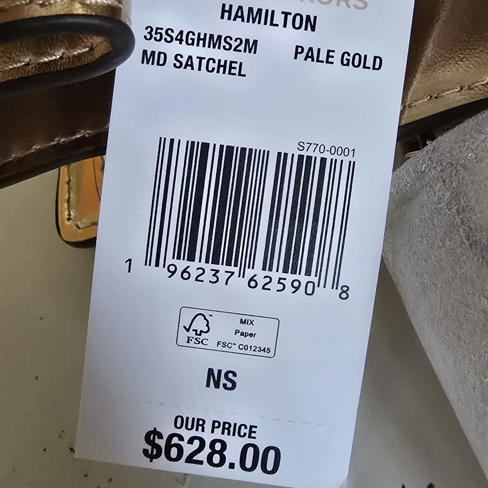 Michael Kors Metallic Gold Tote Bag HAMILTON - Picture 5 of 7